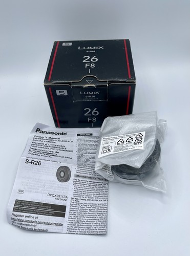 Panasonic LUMIX Full Frame Camera Lens, S 26mm F8 – S-R26 Open Box-Not Used