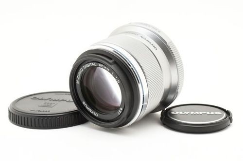 OLYMPUS M. Zuiko Digital 45mm f1.8 S Lens Silver Micro 4/3 Mount Camera used