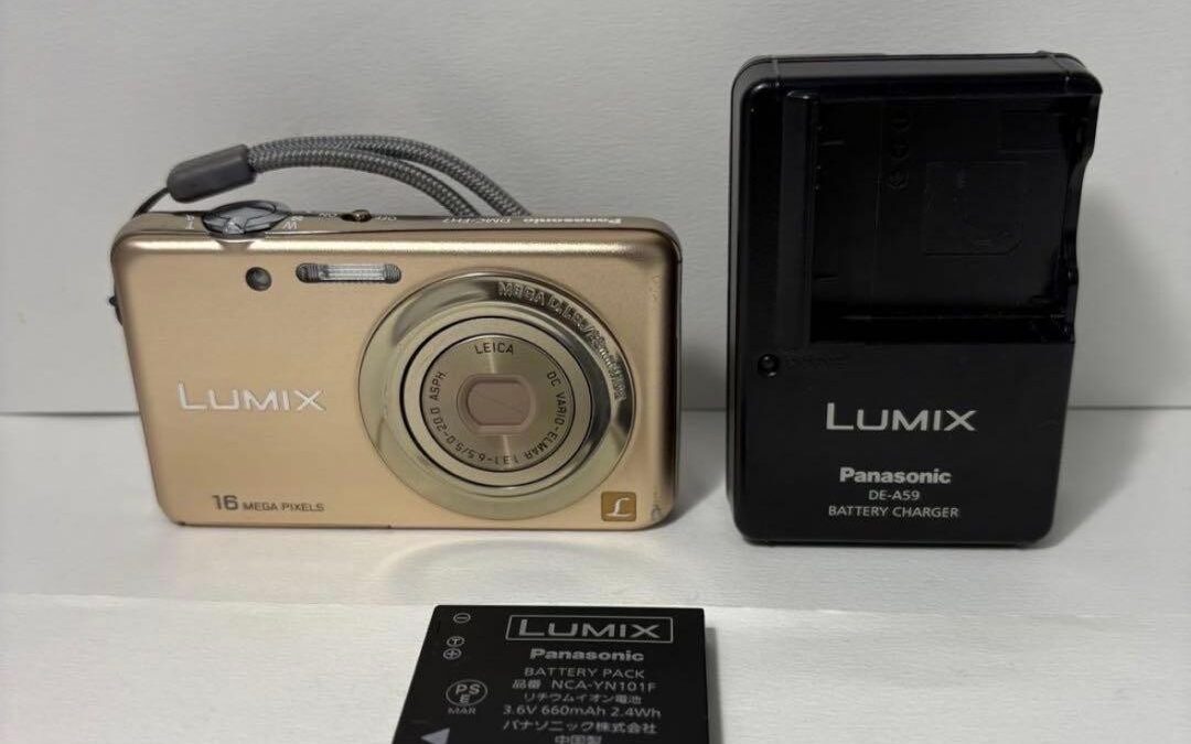 Panasonic LUMIX DMC-FH7 Gold Compact Digital Camera with Accessories