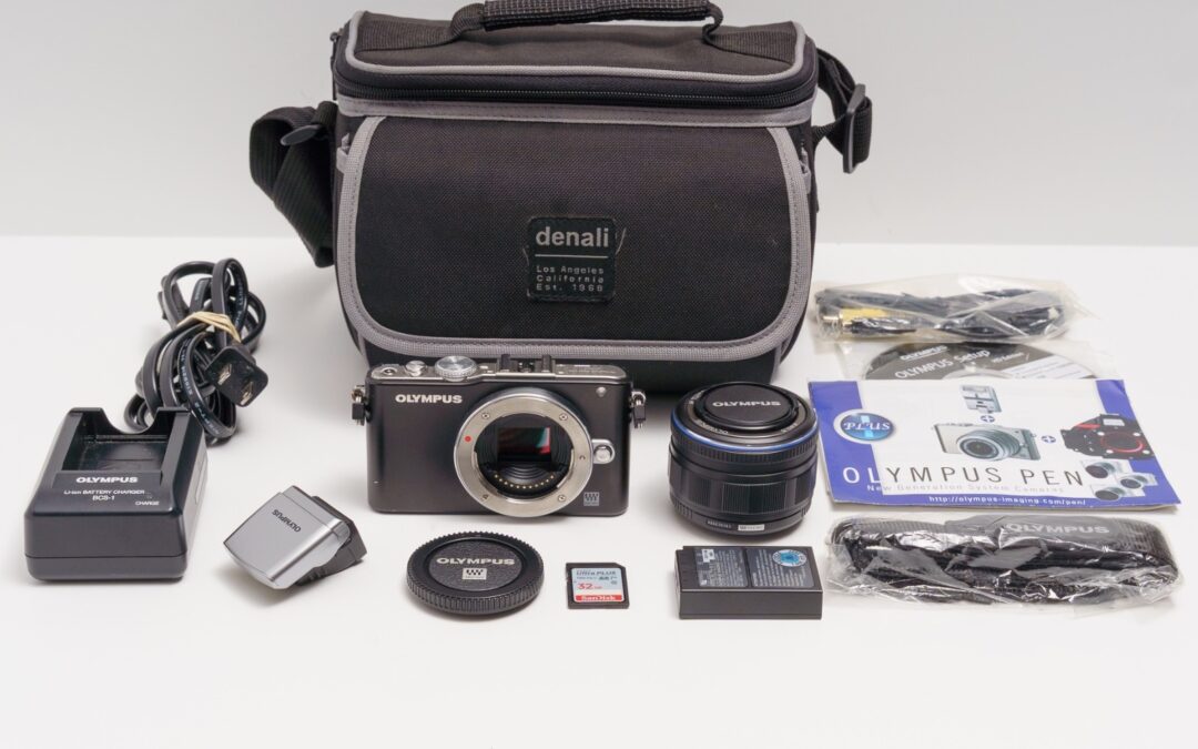 Olympus Pen Lite E-PL3 Mirrorless Camera Kit w/ Lens, Flash, Bag & More! #291