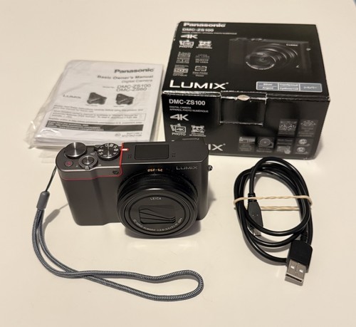 Panasonic LUMIX DMC ZS100 20.1MP Digital Camera Leica Lens Silver W/Box! Tested!