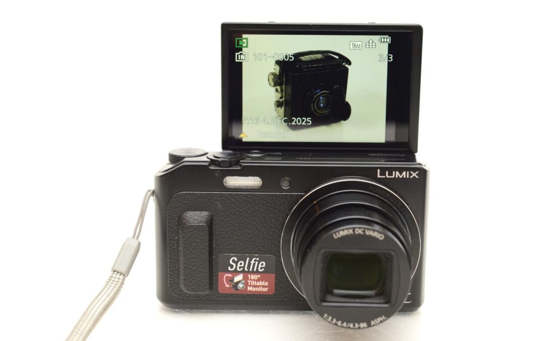 Panasonic Lumix DMC-TZ57 SELFIE Black 16MP Digital LEICA LENS WiFi 2x Batteries