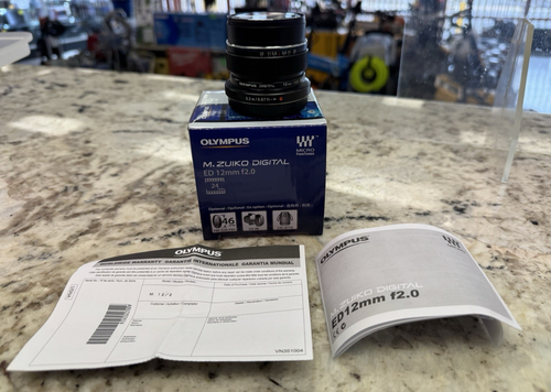 Olympus 12mm f/2.0 ED Pen Digital M.Zuiko Micro FourThirds M43 M4/3 Lens Black..