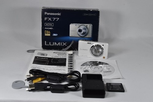 Panasonic LUMIX FX77 White Compact Digital Camera 12.1MP Tested from Japan