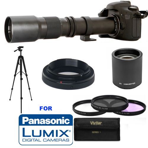 500MM-1000MM 8K TELEPHOTO ZOOM LENS + 3 HD FILTERS FOR PANASONIC LUMIX DC-G9