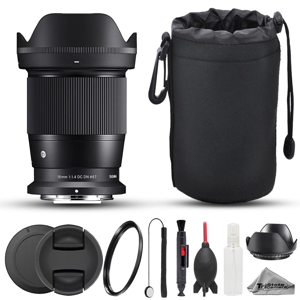 Sigma 16mm f/1.4 DC DN Contemporary Lens (Nikon Z) – 8pc Starter Kit