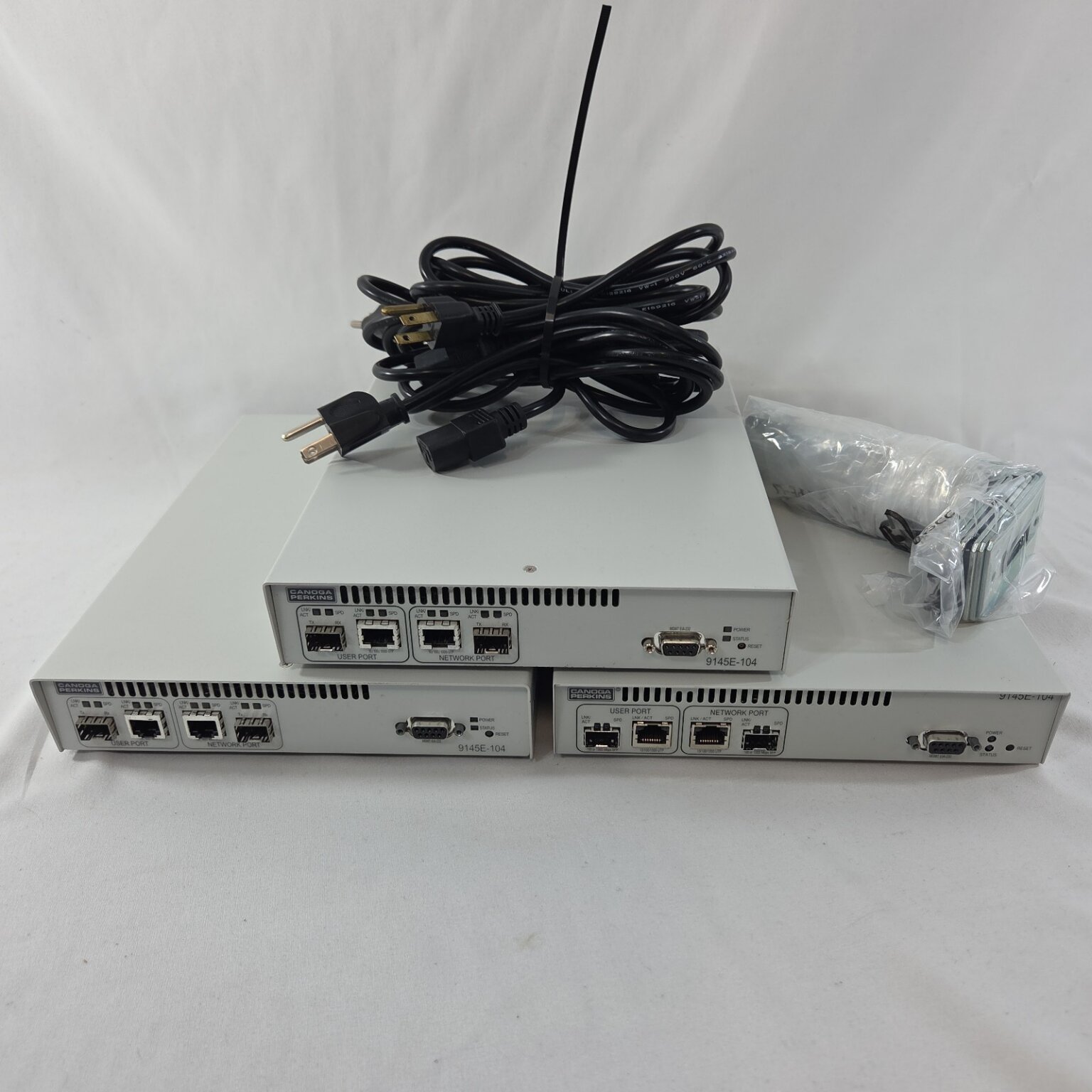 LOT OF 3 Canoga Perkins 9145E 104 Network Interface Device WITH