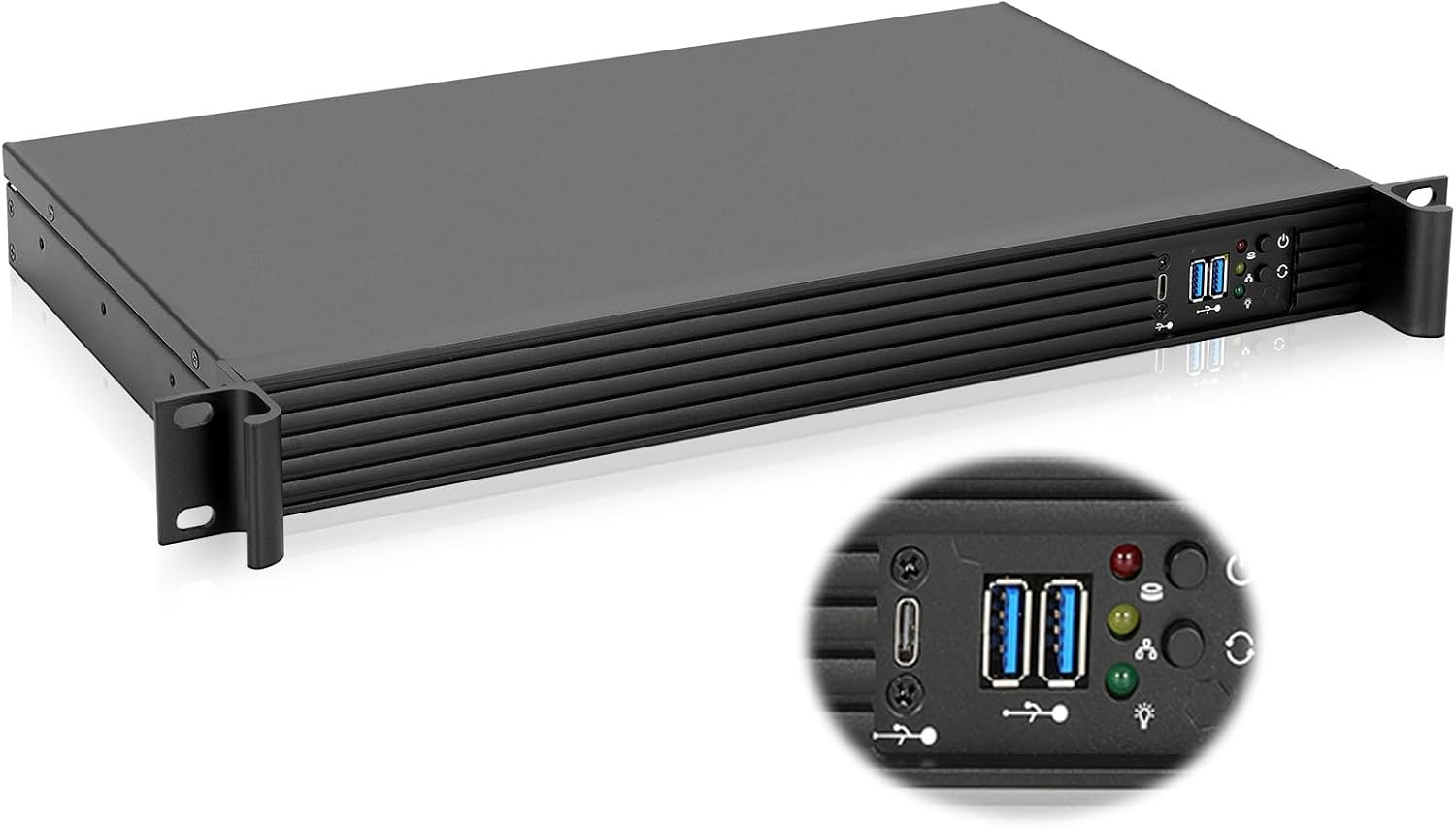 1U Compact Server/Desktop Mini Itx Chassis 9.84" Depth,Supports Mini Itx Mothe