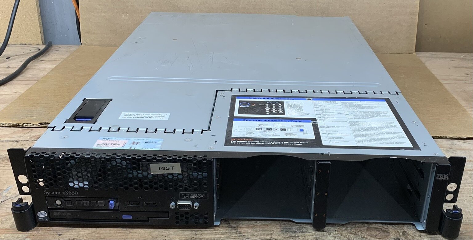 IBM System X3650 M1 2AU Rack Server 2x Intel Xeon@2.33GHz